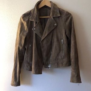 Brown Leather pea jacket